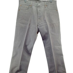 Levis 501 Mens Jeans Grey Size 40 100% Cotton Button Closure Pockets